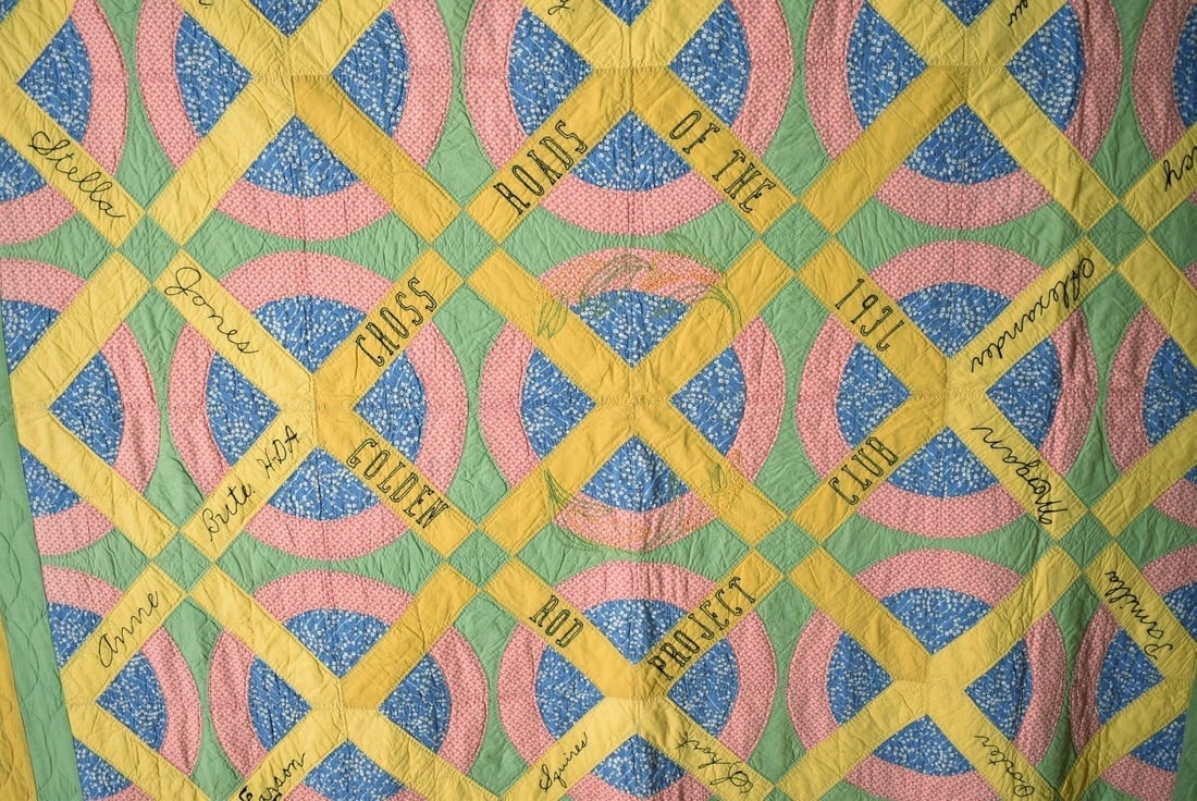 30's Art Deco Quilt dated "1936" - 2