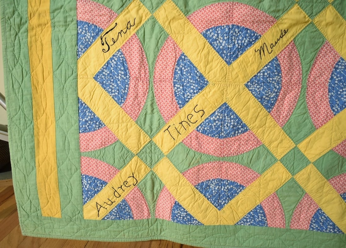 30's Art Deco Quilt dated "1936" - 5