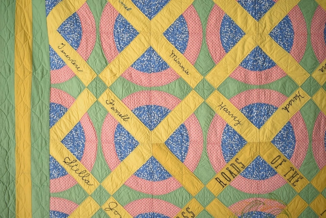 30's Art Deco Quilt dated "1936" - 7