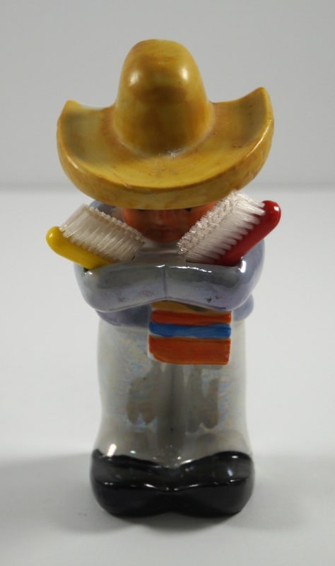 Mexican in Sombrero Porcelain Toothbrush Holder - 2