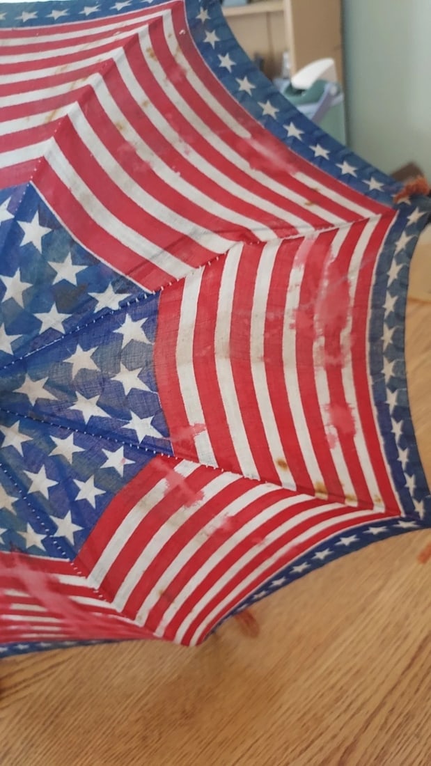Centennial Period parasol American Flag Patriotic star stripes - 7
