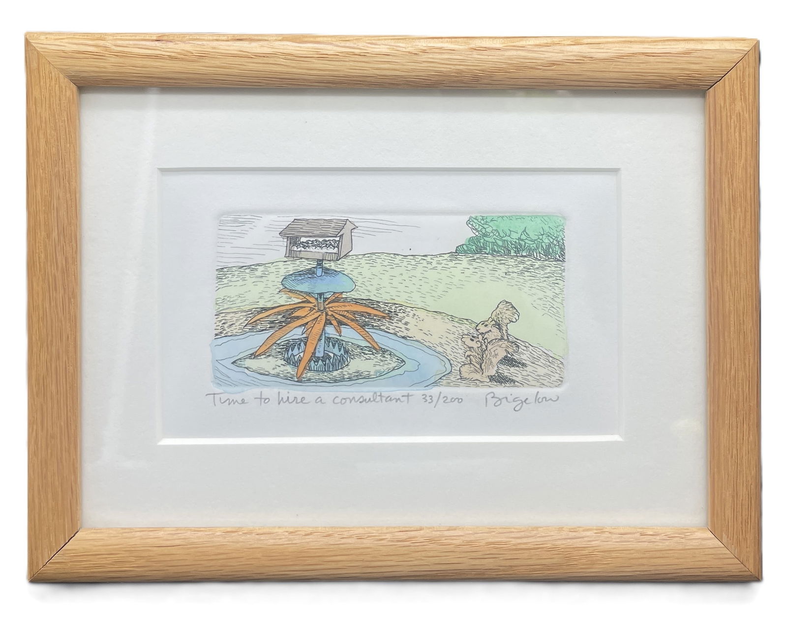 Limited Ed. Print David Bigelow 33/200 Time to Hire a Consultant Squirrels: Date/Period: 1993Dimension: Approx 8 x 6"Material: mixed materialsAdditional Information: Limited Edition Print by David Bigelow 33/200 Time to Hire a Consultant Squirrels Shipping:Domestic: