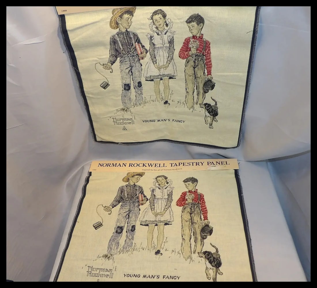 Norman Rockwell Tapestry Panel Oakhurst Textiles (A) - 2