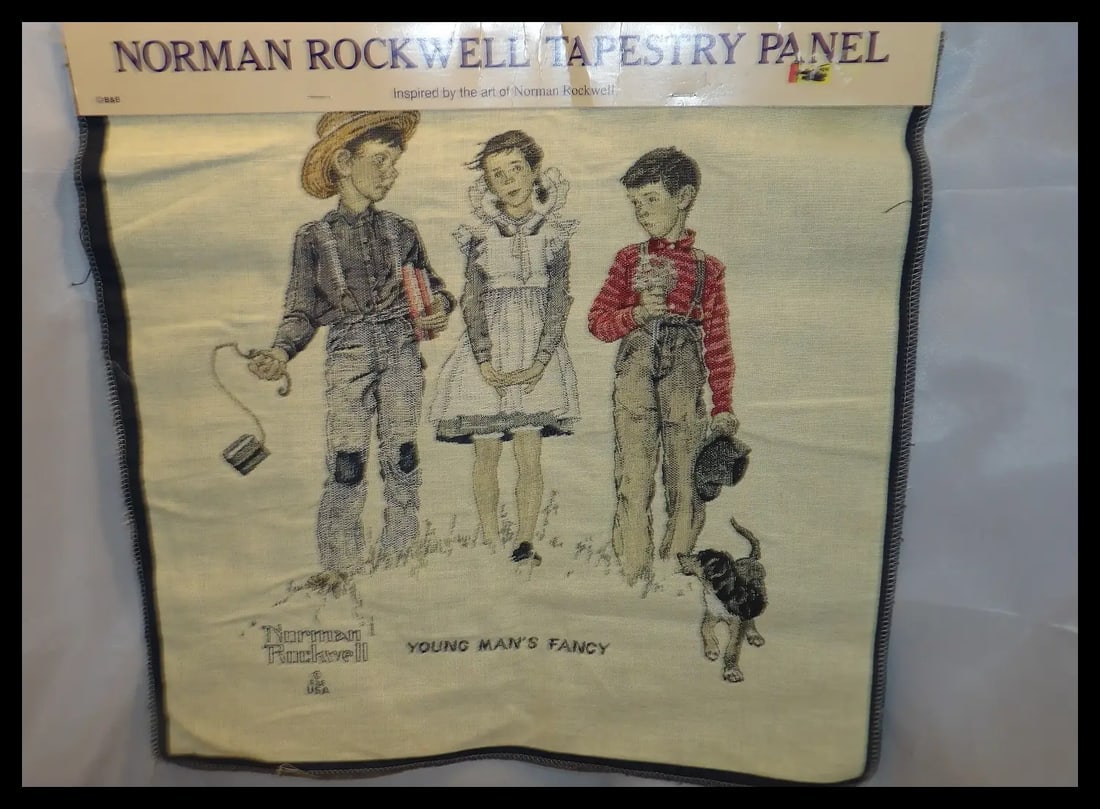 Norman Rockwell Tapestry Panel Oakhurst Textiles (A) - 4