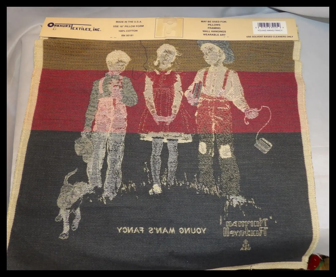 Norman Rockwell Tapestry Panel Oakhurst Textiles (A) - 5