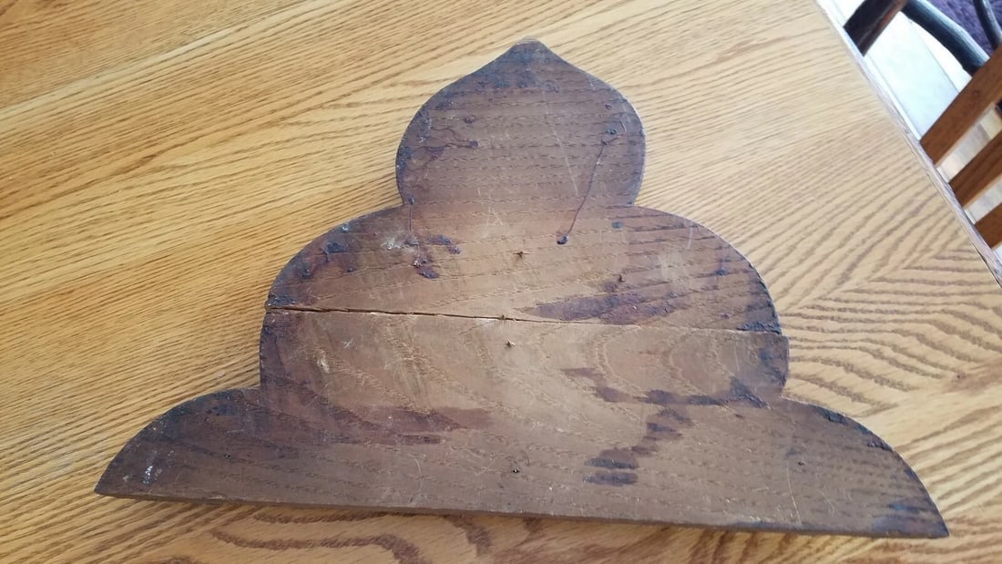 Folk art carving 1901 star crusty original surface - 2