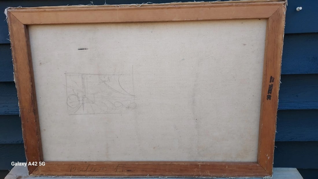 Oil painting college Campus Possibly Notre Dame 20 x 30 1970 - 4