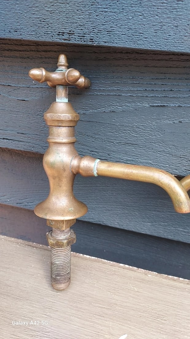 Antique hardware Brass Bathroom Faucet Mansfield Pittsburgh Acorns - 2