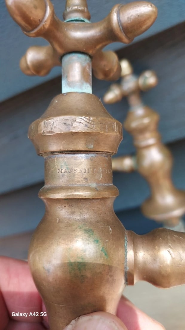 Antique hardware Brass Bathroom Faucet Mansfield Pittsburgh Acorns - 3