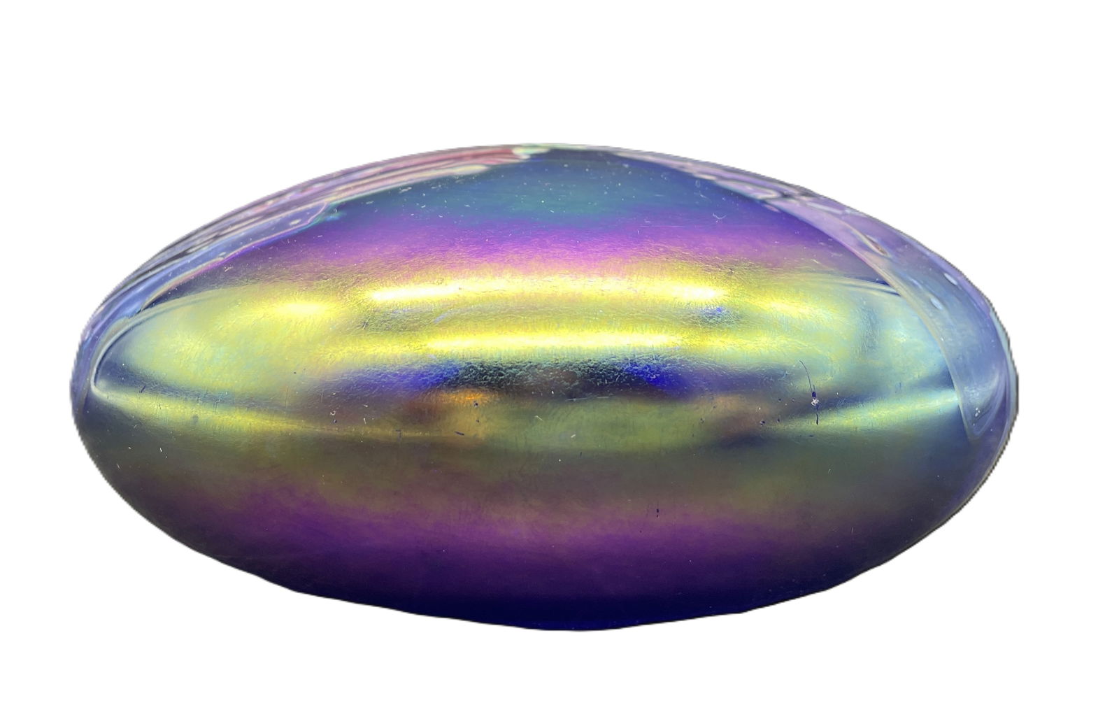 IRIDESCENT GLASSHOUSE STUDIO PAPERWEIGHT SIGNED - 2