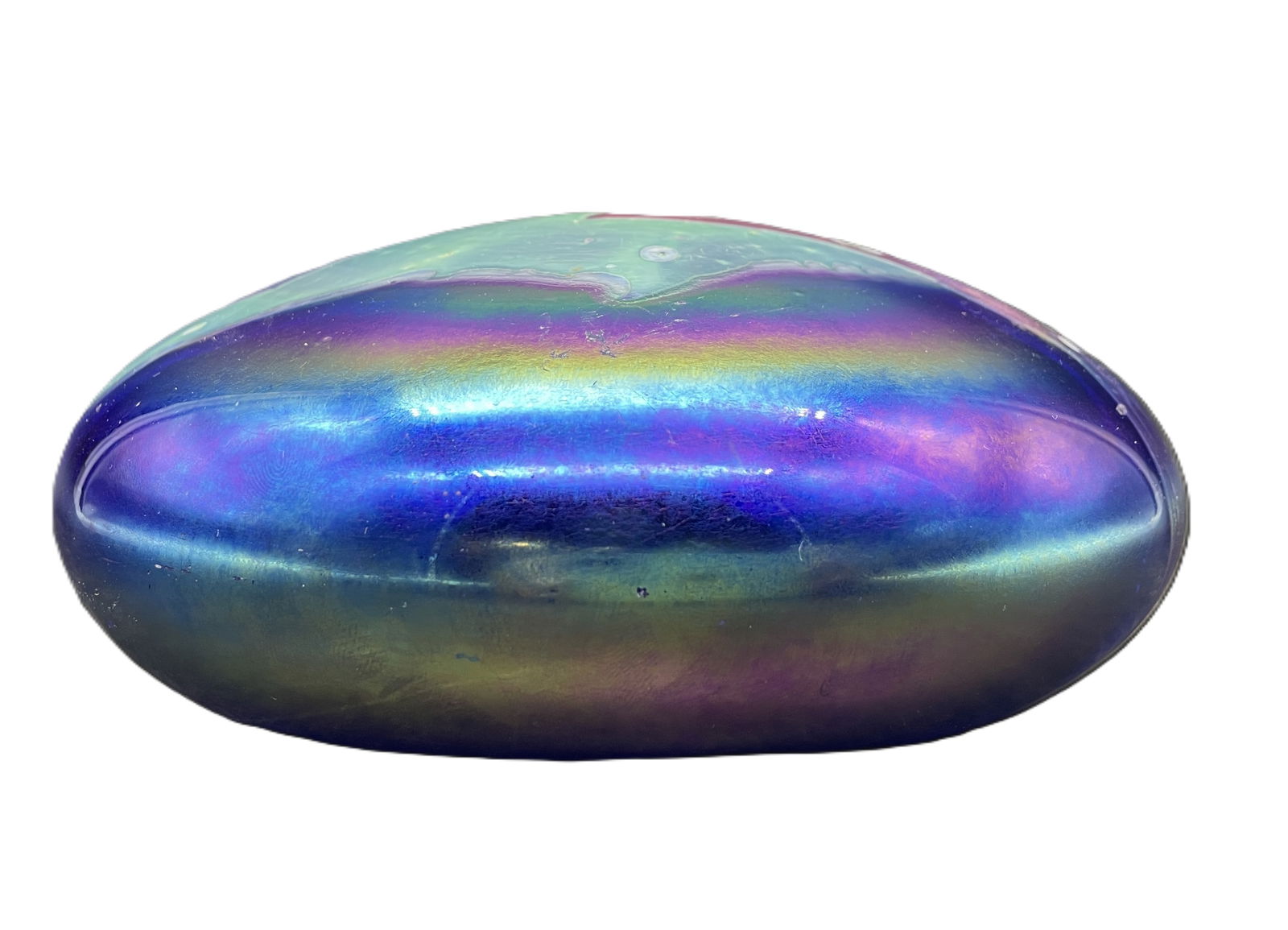 IRIDESCENT GLASSHOUSE STUDIO PAPERWEIGHT SIGNED - 4