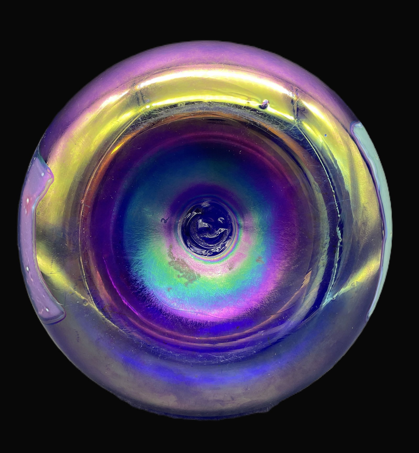 IRIDESCENT GLASSHOUSE STUDIO PAPERWEIGHT SIGNED - 6