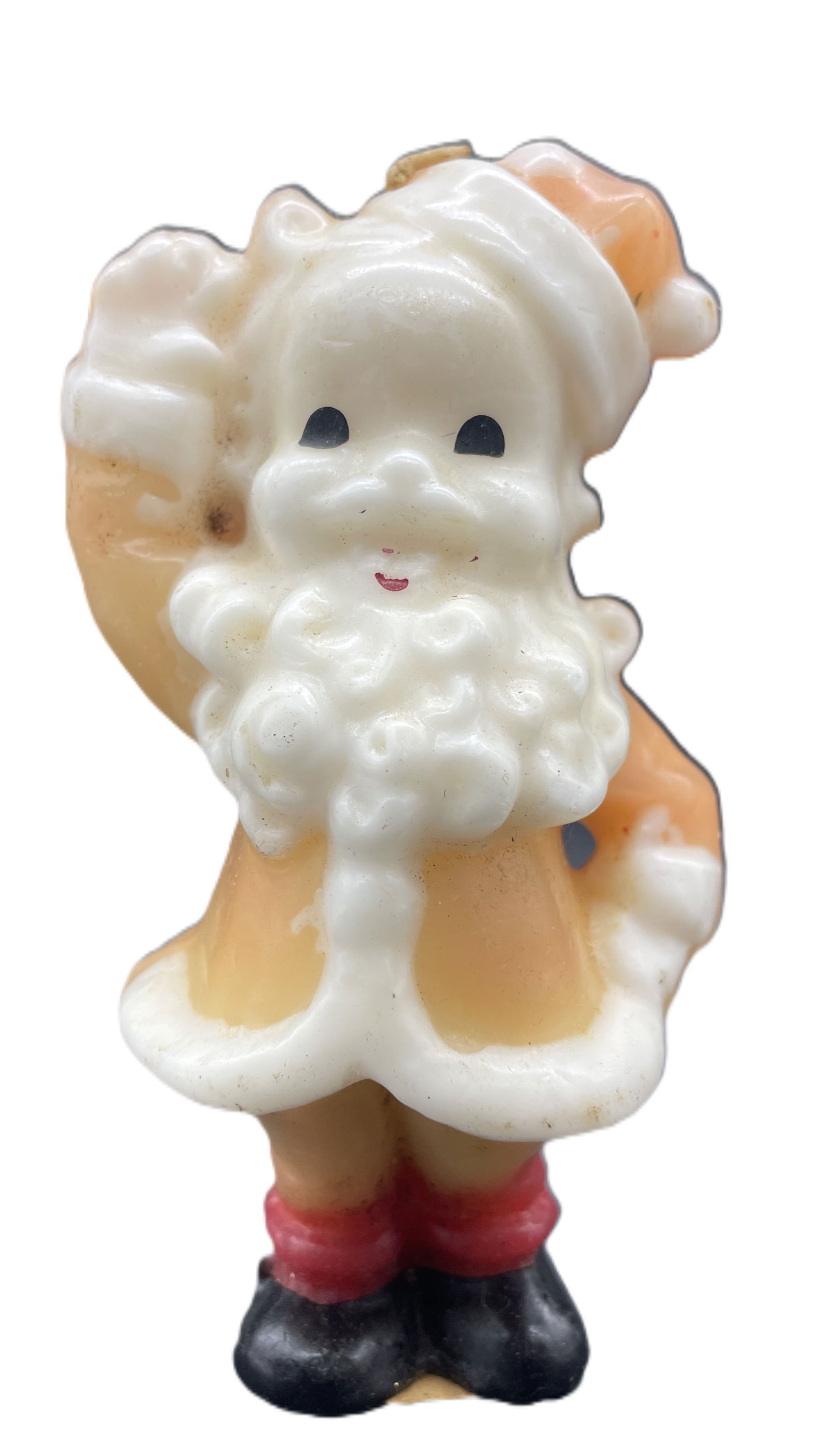 Vintage Gurley Waving Santa Candle: Date/Period: post 1930'sDimension: Approx. 5"Material: waxAdditional Information: Vintage Gurley Waving Santa Candle Shipping:Domestic: Flat-rate of $6.00 to anywhere within the contiguous