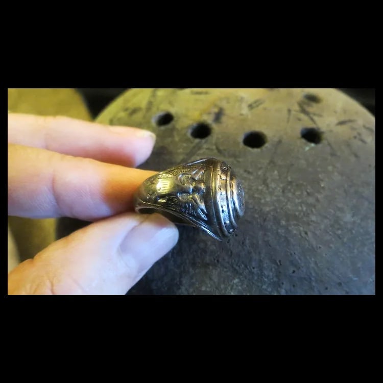 Antique Sterling silver military Ring 13 stars - 2