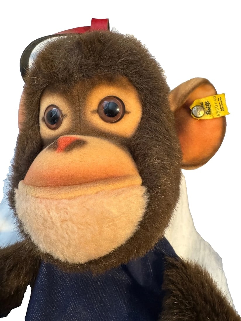 Vintage Steiff Jocko Monkey 6350/40 Ear Button 17" RARE Mohair CUTE !! - 2