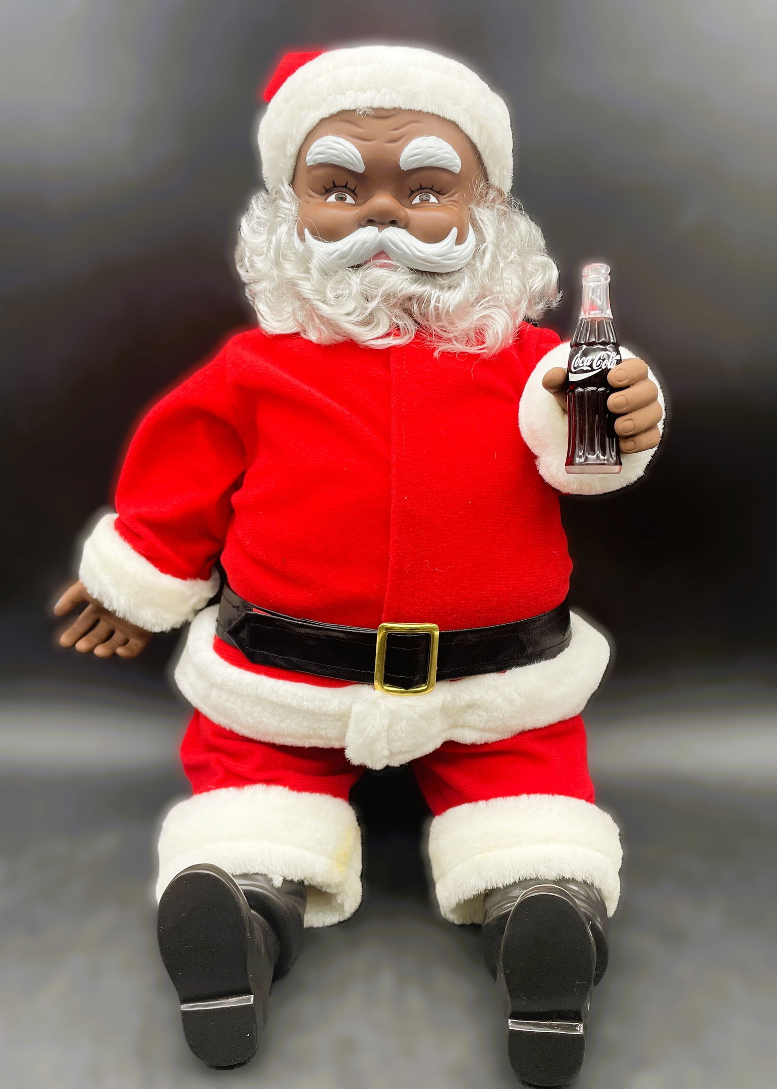 New Old Stock Rare 1991 Black African American Coca Cola Santa Claus Doll (1 of 8)