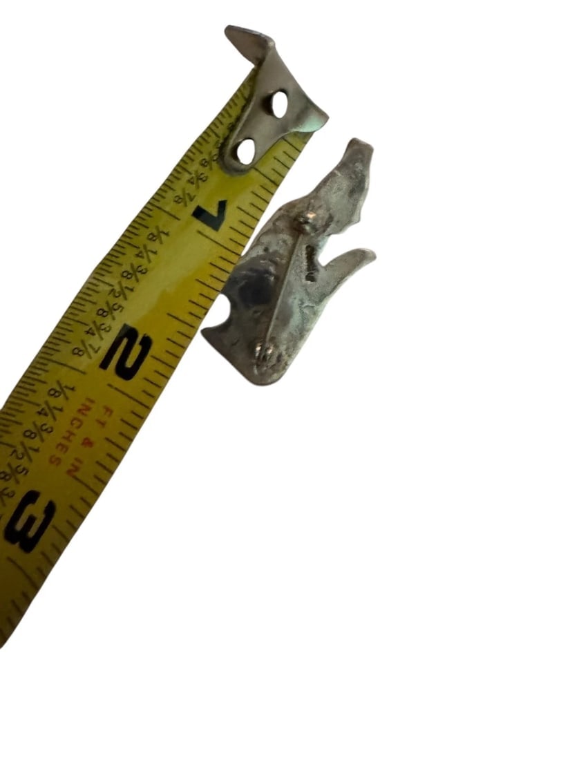 Vintage Sterling Silver Navajo Coyote Turquoise Pin Pendant Signed Sterling - 5