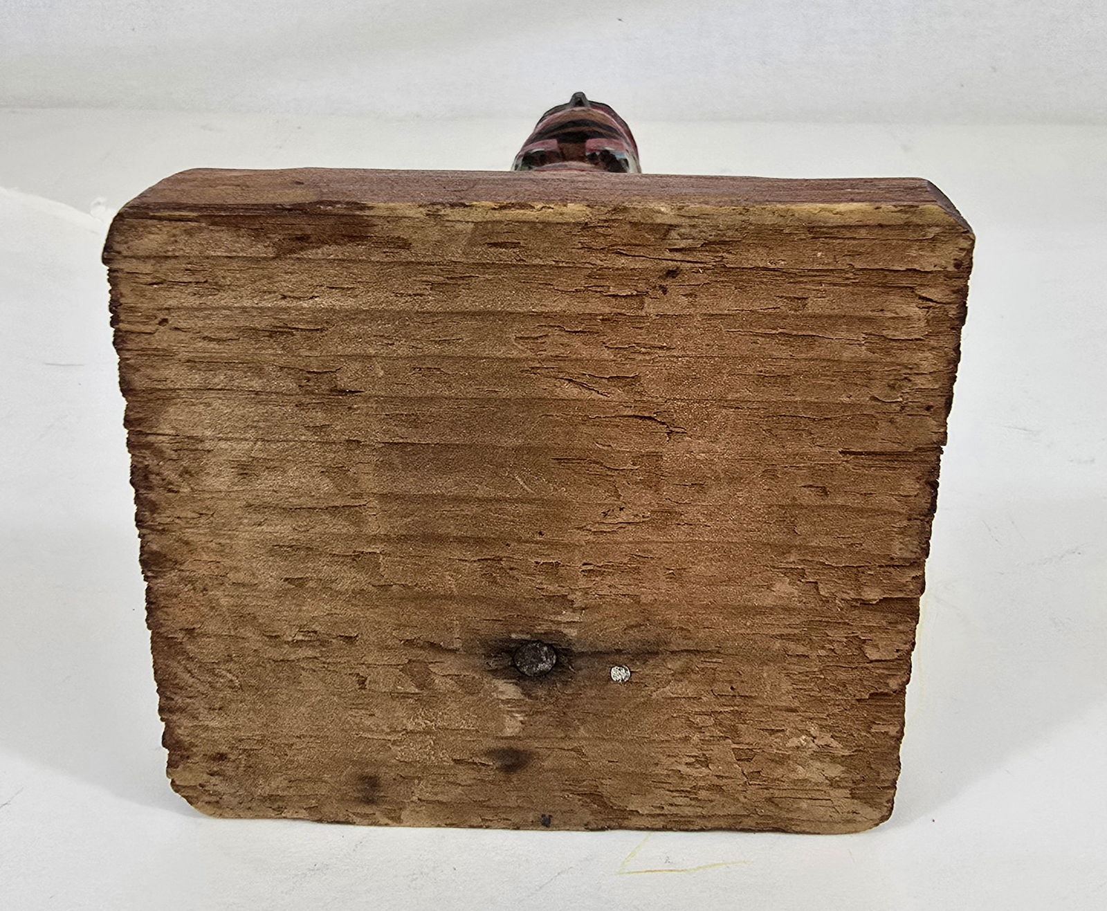 Carved and painted Northwest totem: Title: Carved and painted Northwest totemDimension: 13" tall x 10.25" wideDescription: Carved Northwest totem with eagle, whale and bear images. Excellent condition with good paint ca 1940s or 1950s.