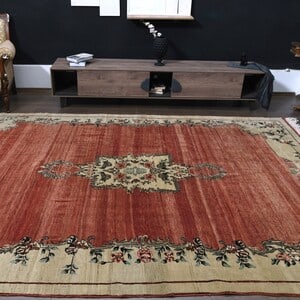 7'8x11'9 ft, ORANGE BEIGE RUG - 8