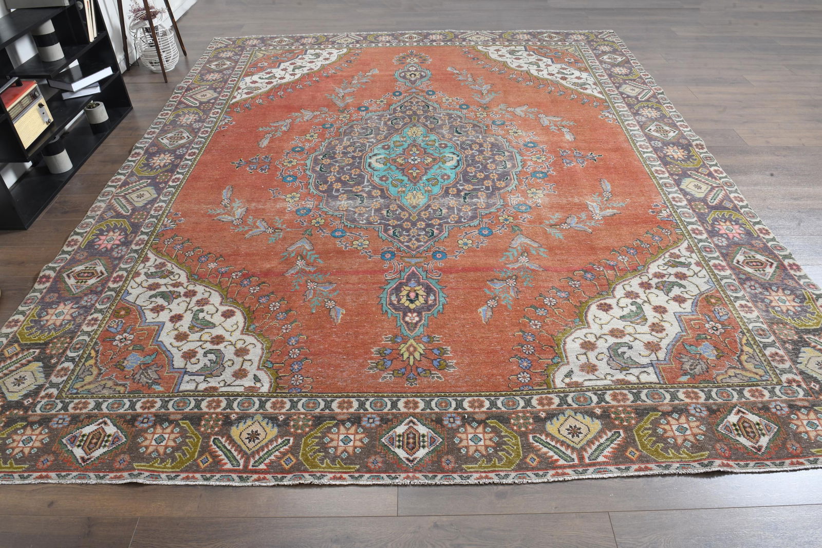 9.6x11.9 ft, ORANGE PALACE RUG - 11