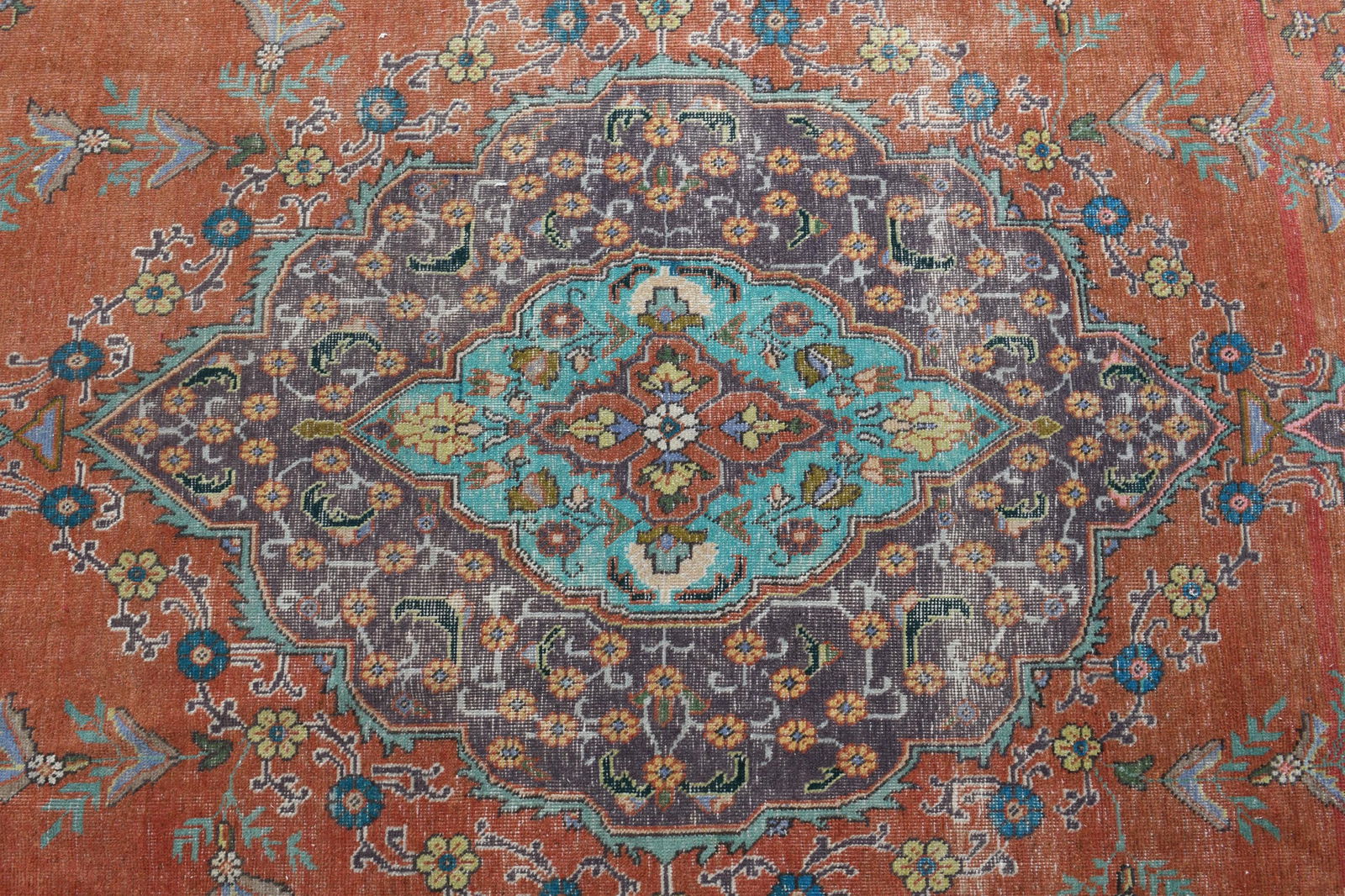 9.6x11.9 ft, ORANGE PALACE RUG - 4