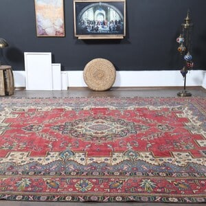 9'5x12'3 ft, OVERSIZED PERSIAN RUG, Minimalist Décor - 10