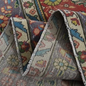 9'7x12'1 ft, VINTAGE PERSIAN RUG: Title: 9'7x12'1 ft, VINTAGE PERSIAN RUG Description: This Turkish one-of-a-kind Anatolian Vintage Rug is hand-knotted and handwoven by the most skilled artisans who use pure wool, in muted, natural