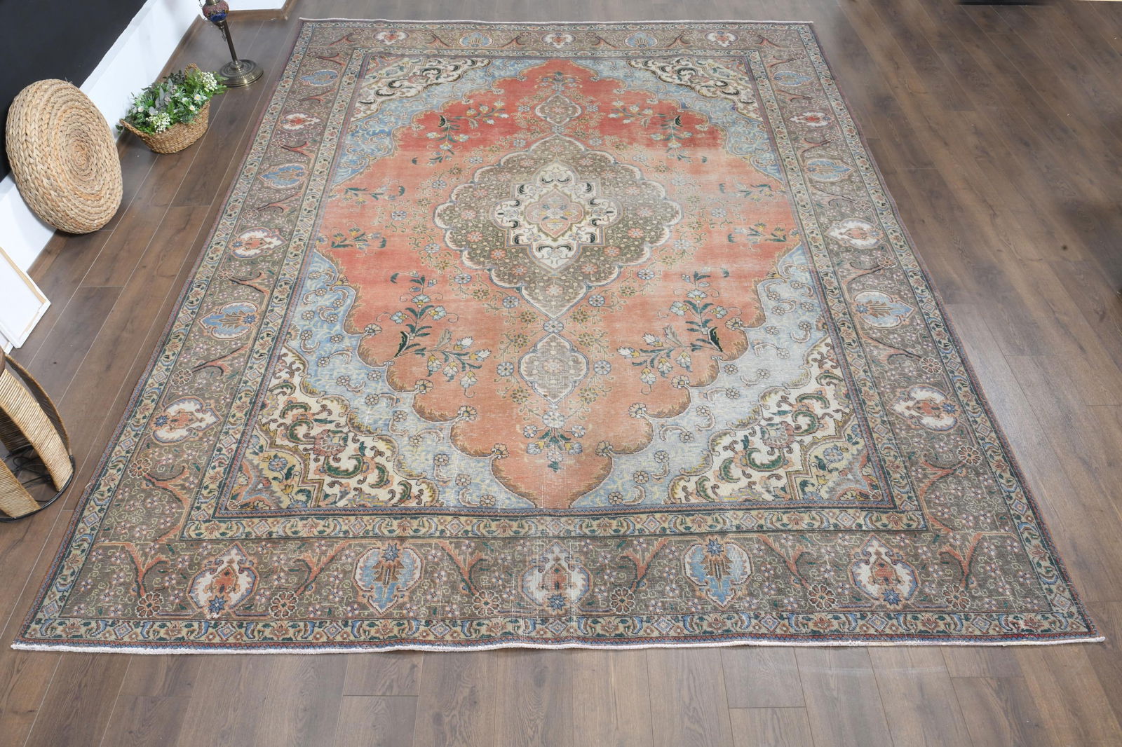 9'6x12'6 ft, ORANGE MINIMALIST RUG - 2