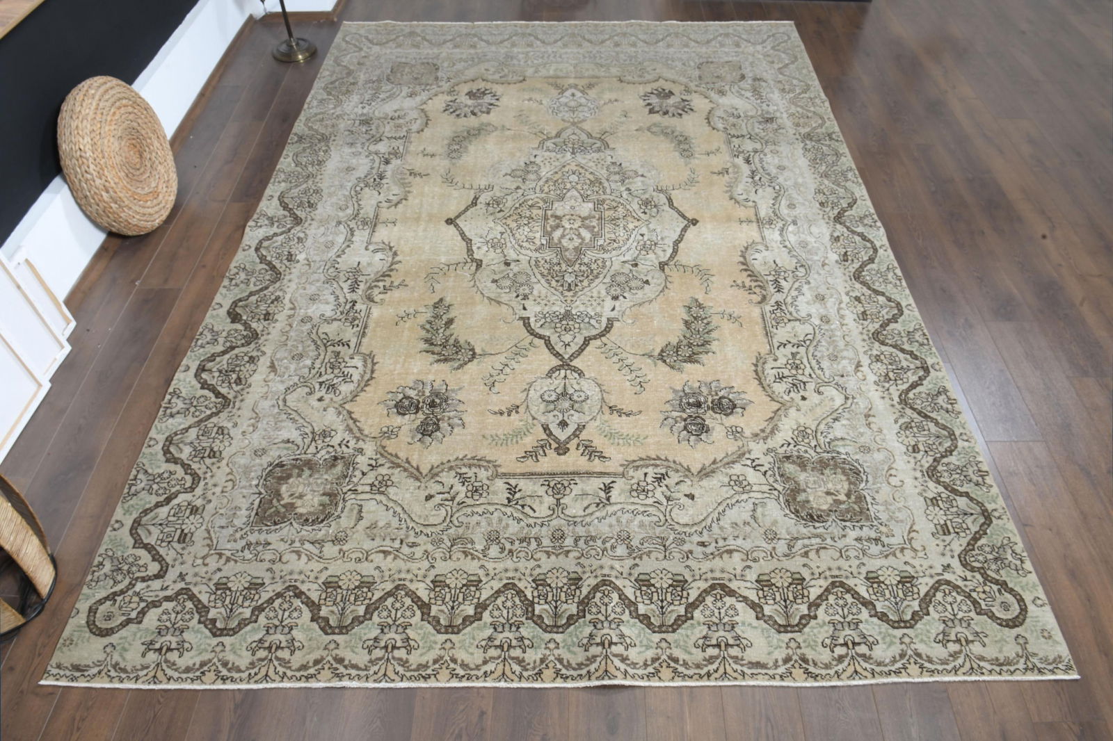 8'7x12'3 ft, PERSIAN OVERSIZED RUG, Orange Beige - 2