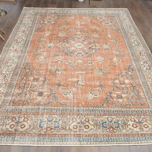 9'6x13'1 ft, PINK ANTIQUE RUG: Title: 9'6x13'1 ft, PINK ANTIQUE RUG Description: This Turkish one-of-a-kind Anatolian Vintage Rug is hand-knotted and handwoven by the most skilled artisans who use pure wool, in muted, natural
