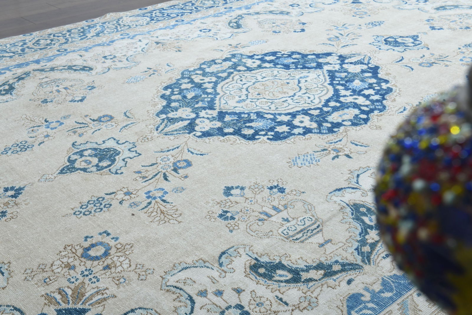 10.7x11.4 ft, ORANGE VINTAGE RUG - 14