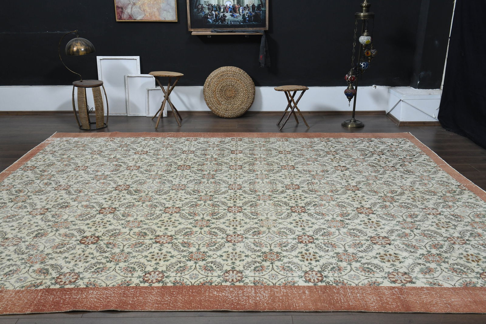 9'4x12'1 ft, BEIGE ORANGE RUG - 19