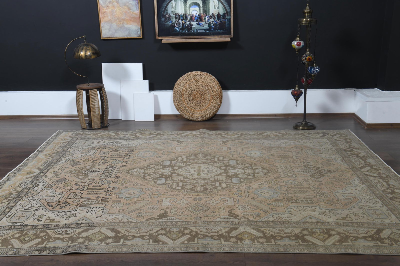 8'2x10'5 ft, OVERSIZED ORANGE BROWN, Minimalist Decor, Area Rug - 10