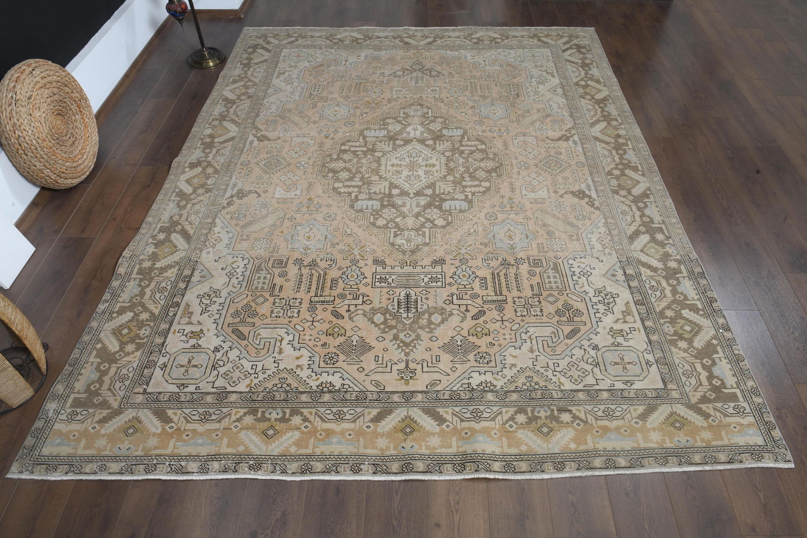 8'2x10'5 ft, OVERSIZED ORANGE BROWN, Minimalist Decor, Area Rug - 2