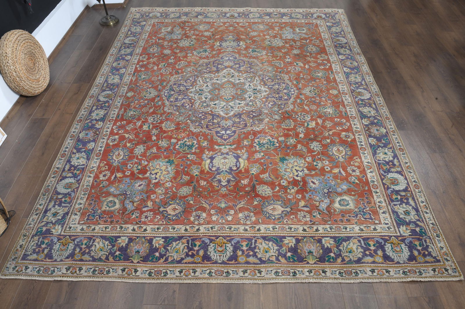 9'1x12'4 ft, ORANGE MINIMALIST RUG - 3