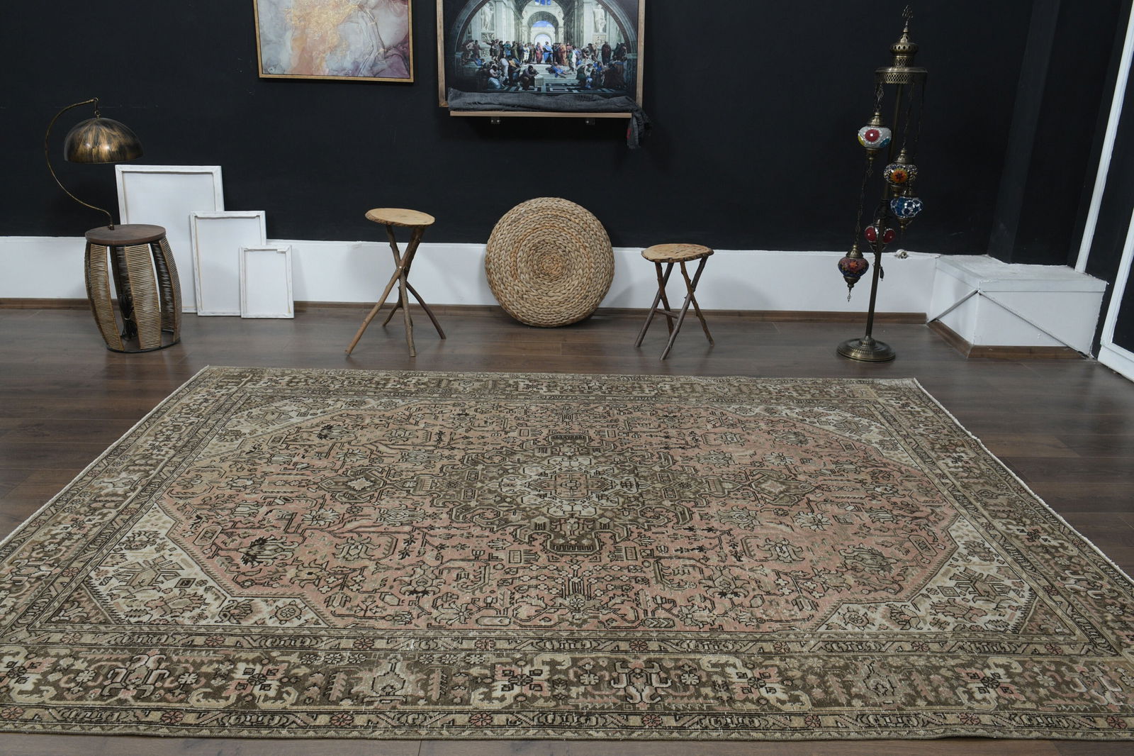 6.6x9.5 ft, PINK PERSIAN RUG - 11