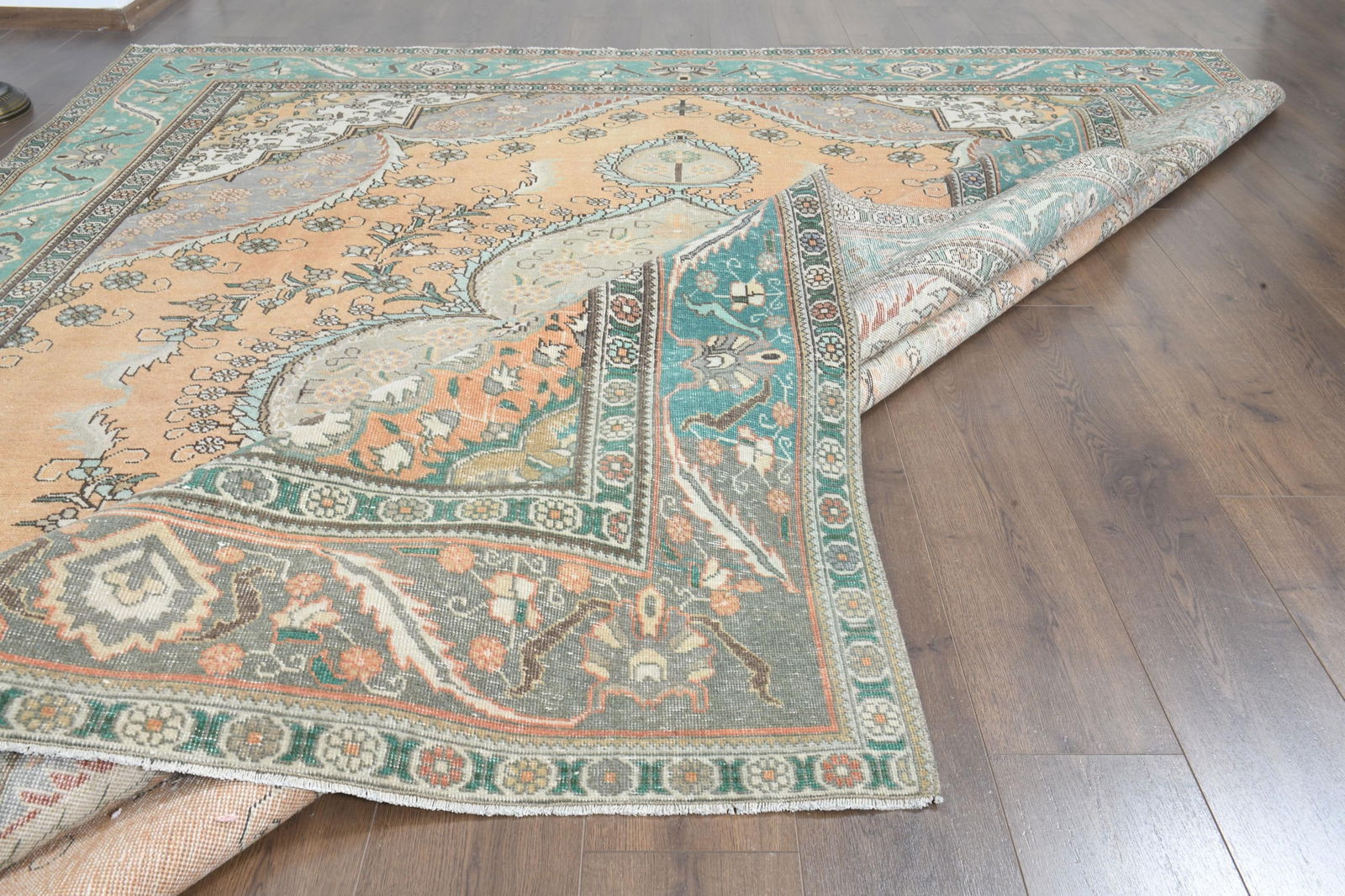 9'1x11'3 ft, ORANGE PERSIAN RUG - 15