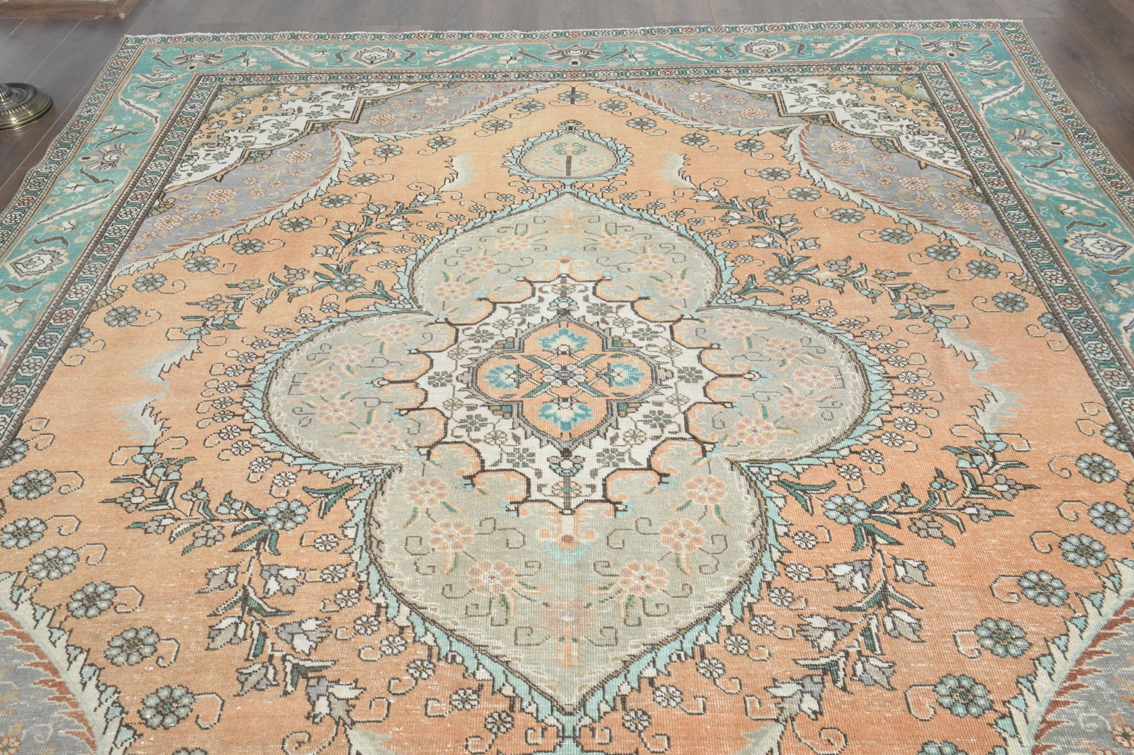 9'1x11'3 ft, ORANGE PERSIAN RUG - 9