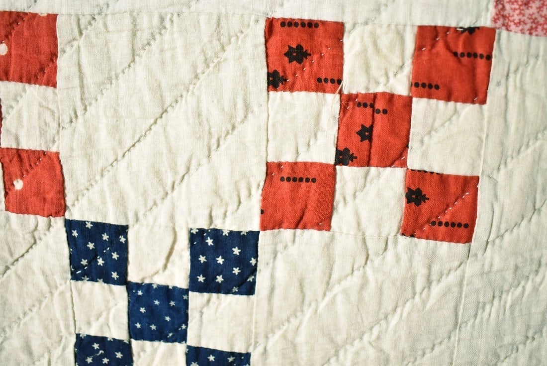 1890's Postage Stamp 9-Patch Quilt - 5