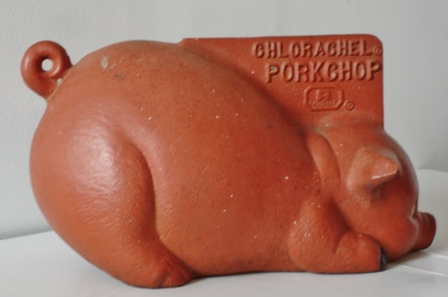 CAST IRON PIG BOOT SCAPPER AND ADVERTISING - 4