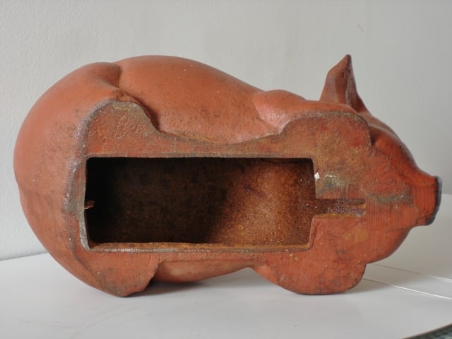 CAST IRON PIG BOOT SCAPPER AND ADVERTISING - 7