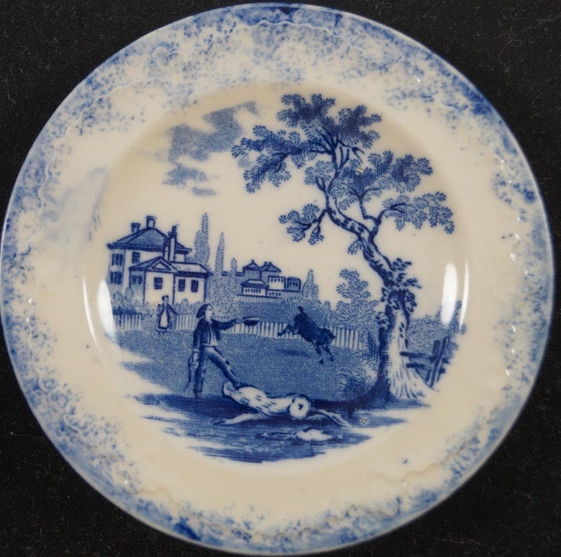 Child’s Blue China 4 3/8” Miniature Toy Plate #4 - 2