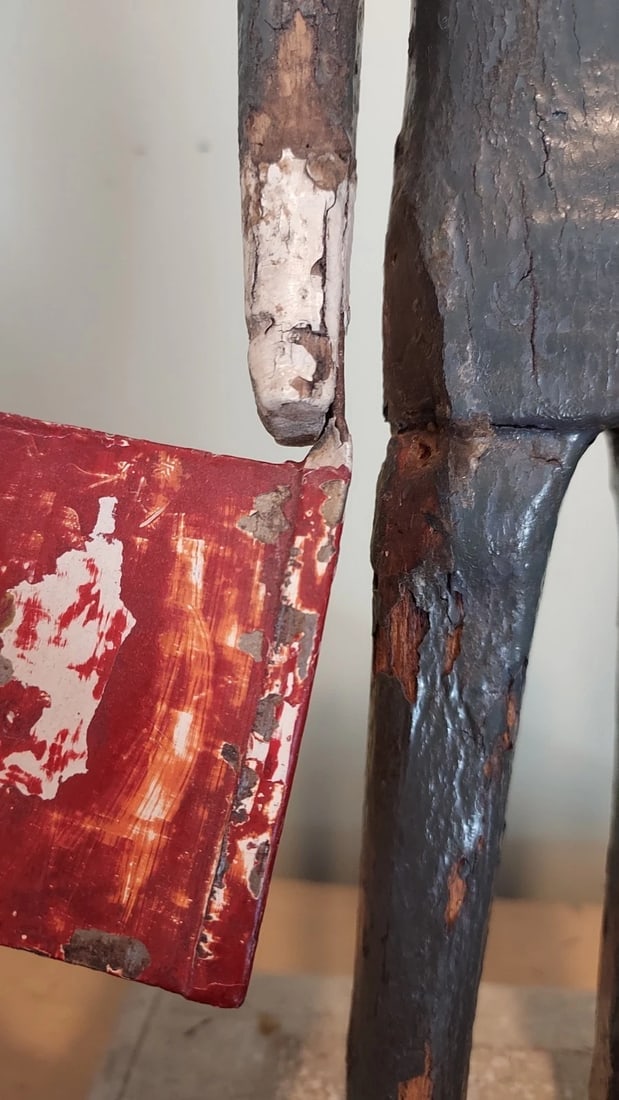 Antique Sailor Whirligig Wooden 19th Century Flag Amazing - 9