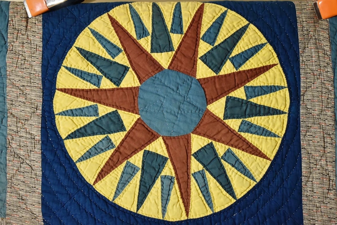 1870's Mariner Compass Quilt - 12