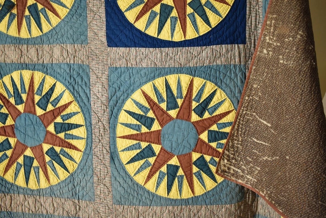 1870's Mariner Compass Quilt - 13