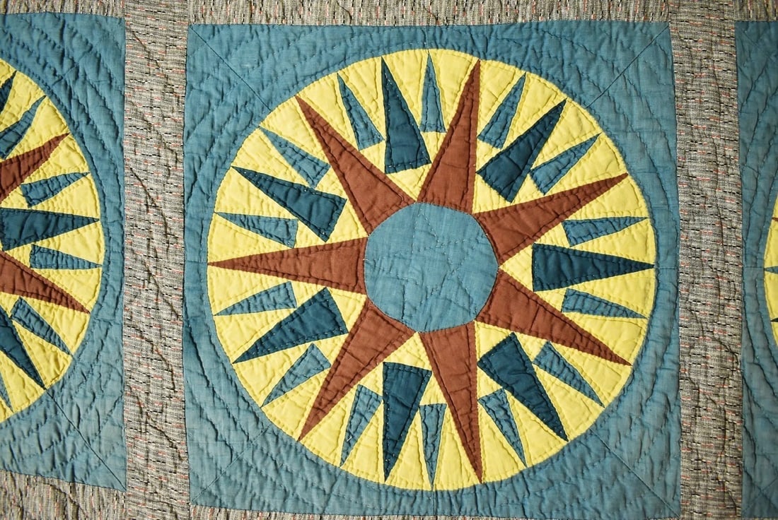 1870's Mariner Compass Quilt - 3
