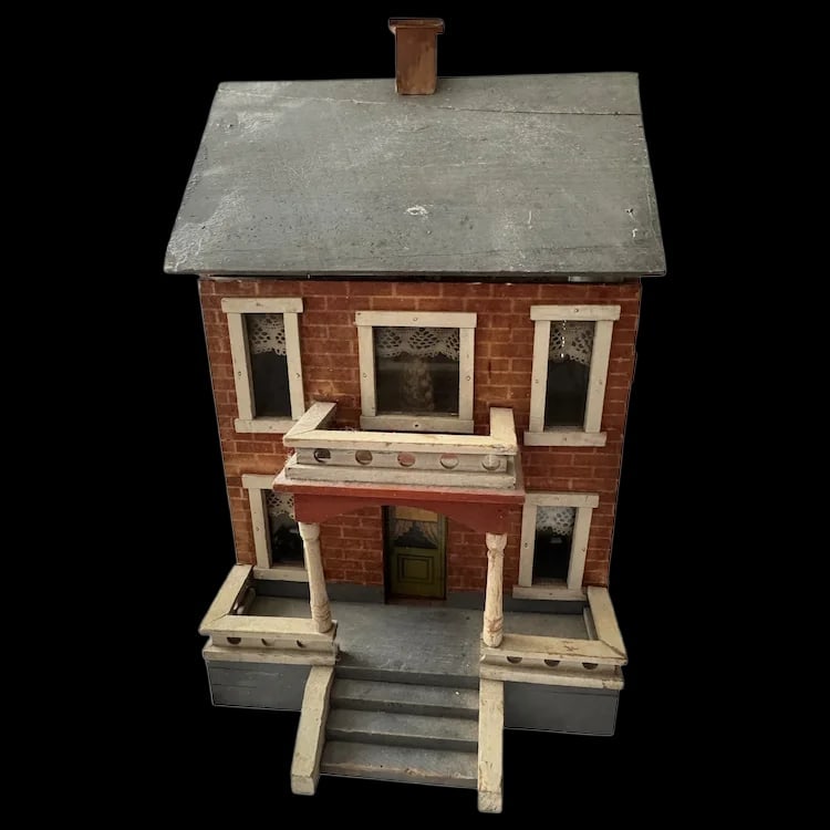 Antique Federal-style doll's house Moritz Gottschalk w/miniature (1 of 1)