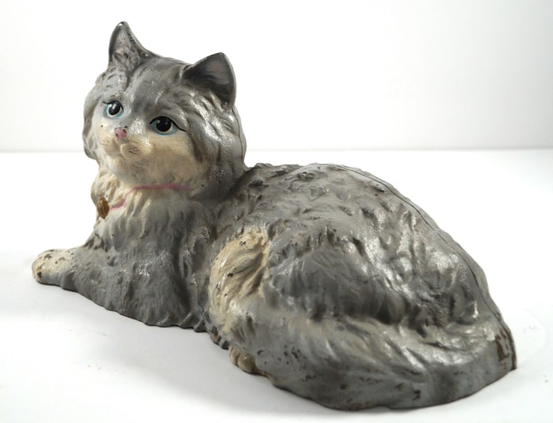 Reclining Cat Cast Iron Hubley Doorstop - 2