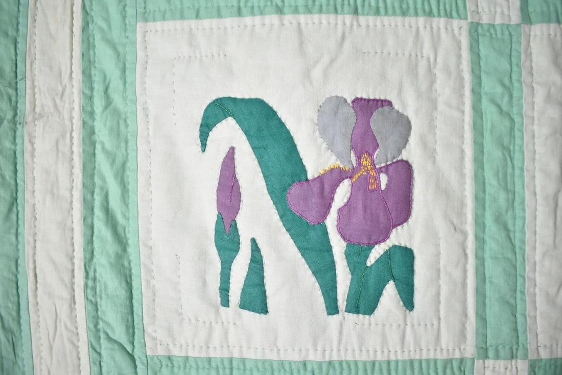 30's "Garden of Flowers" Applique Quilt - 4