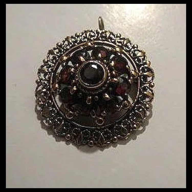 Antique Victorian 8G 14k Gold Bohemian Garnet - 3